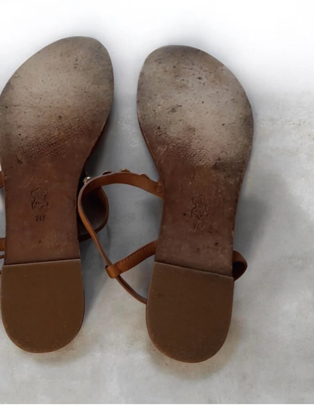 Tory Burch Brown Sandals W/Pearls ~ Size 7